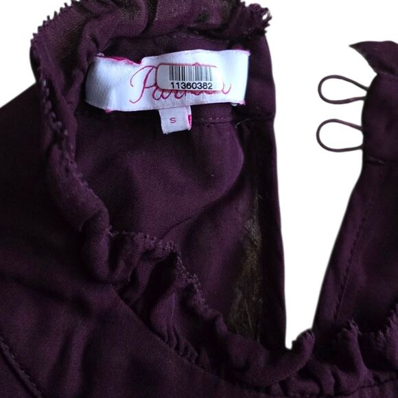 Parker Purple Robyn Blouson Mini Silk Blend Dress S - Picture 6 of 7